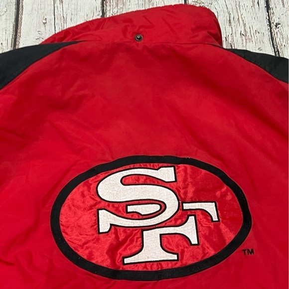 Vintage 1990s San Francisco 49ers NFL Football Logo 7 Puffy Zip Up Coat Jacket - Picture 7 of 9